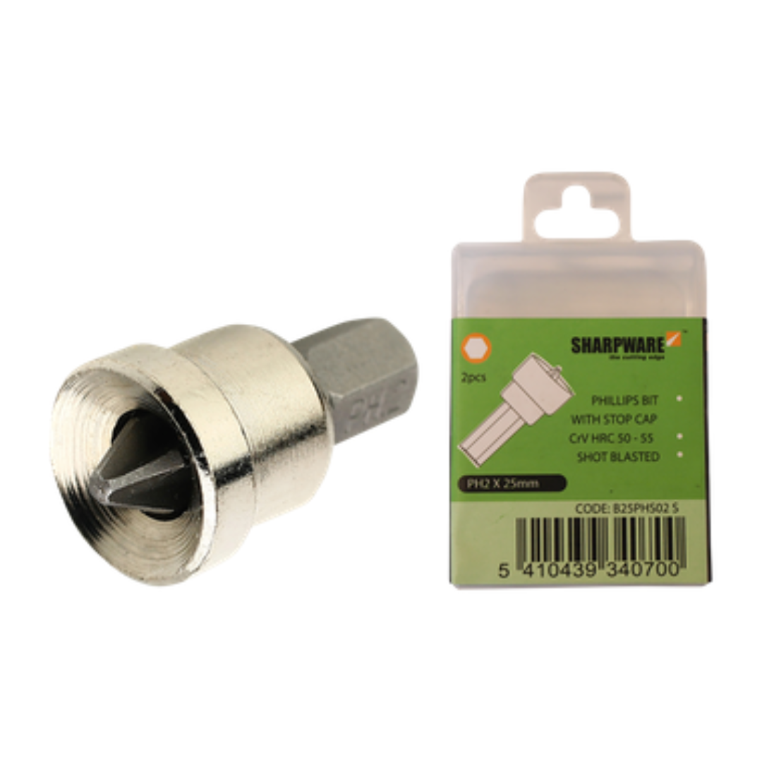 Embout de vissage avec butée - 1/4" 25 mm - PH2 (x 2 unités) - ATL Visserie